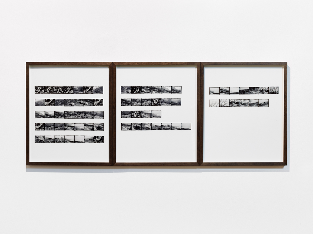 Ionisch Artwork 3 Plates 71 black and white prints from 16mm film installation view